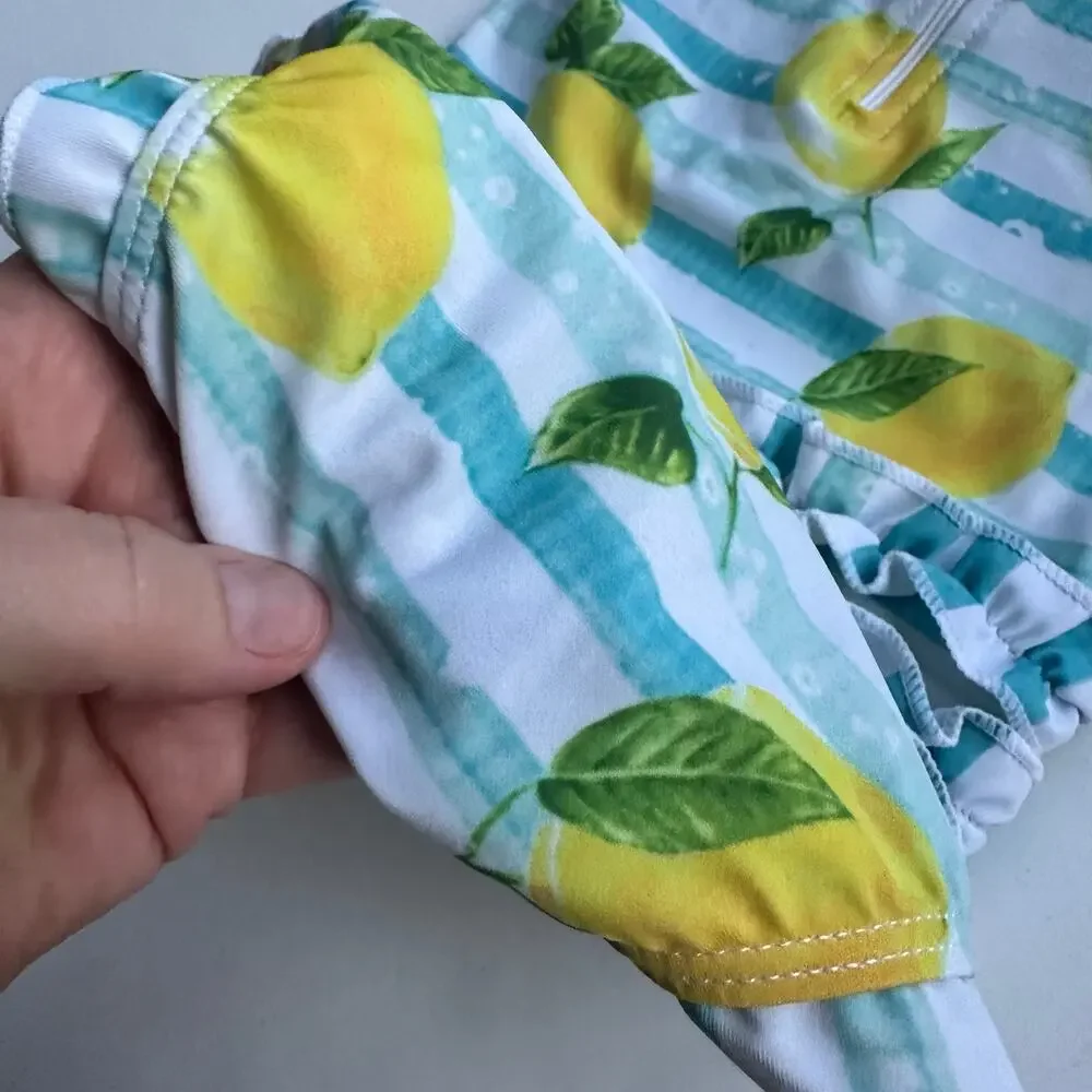 Uideazone Lemon Print Rash Guard Swimsuit - Size 100